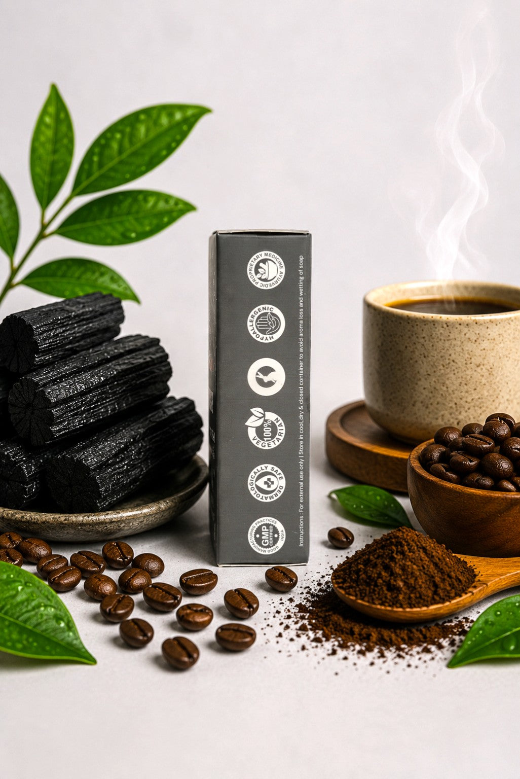 Satvik Sage Charcoal Coffee Bar side packaging