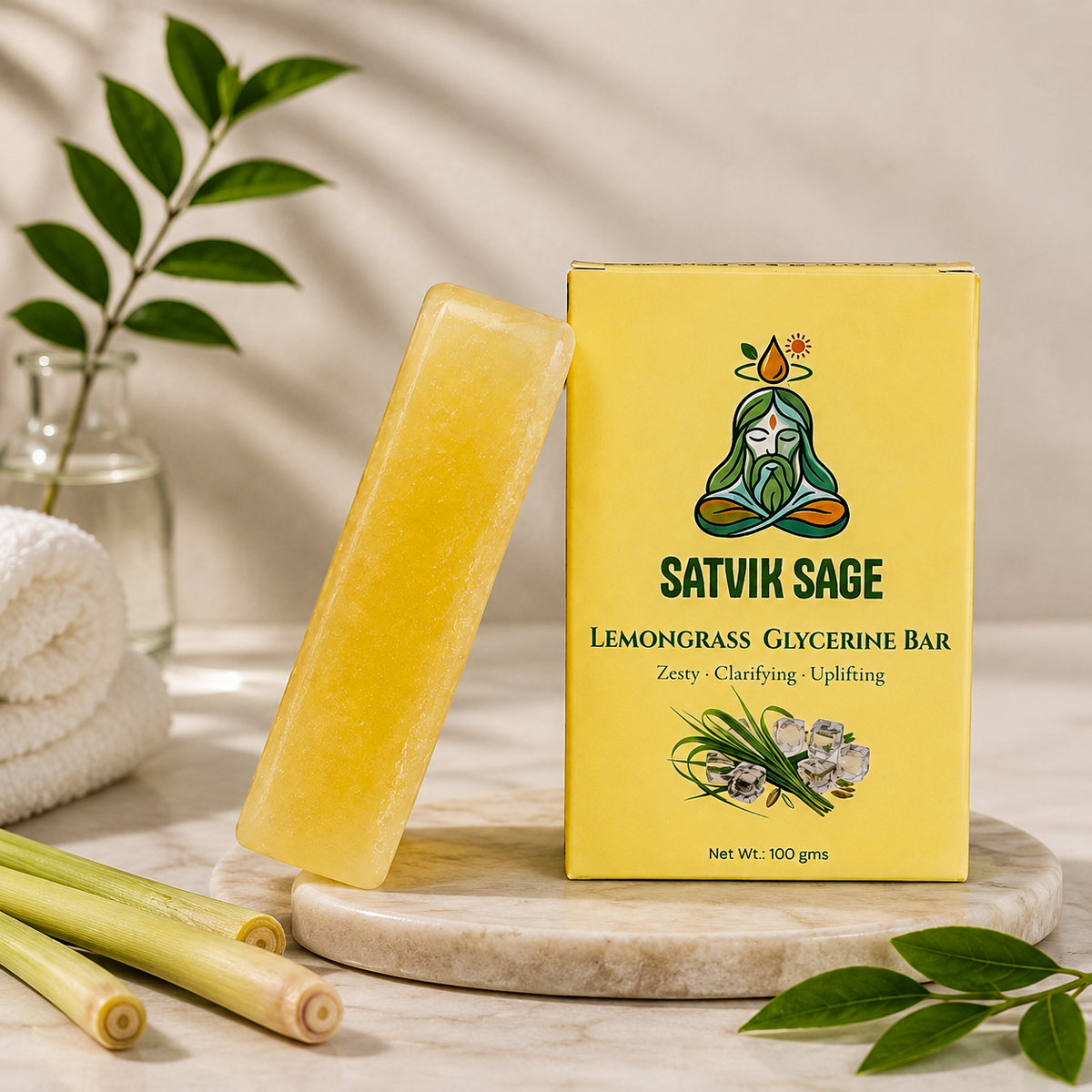 Lemongrass Glycerine Bar - (100g)