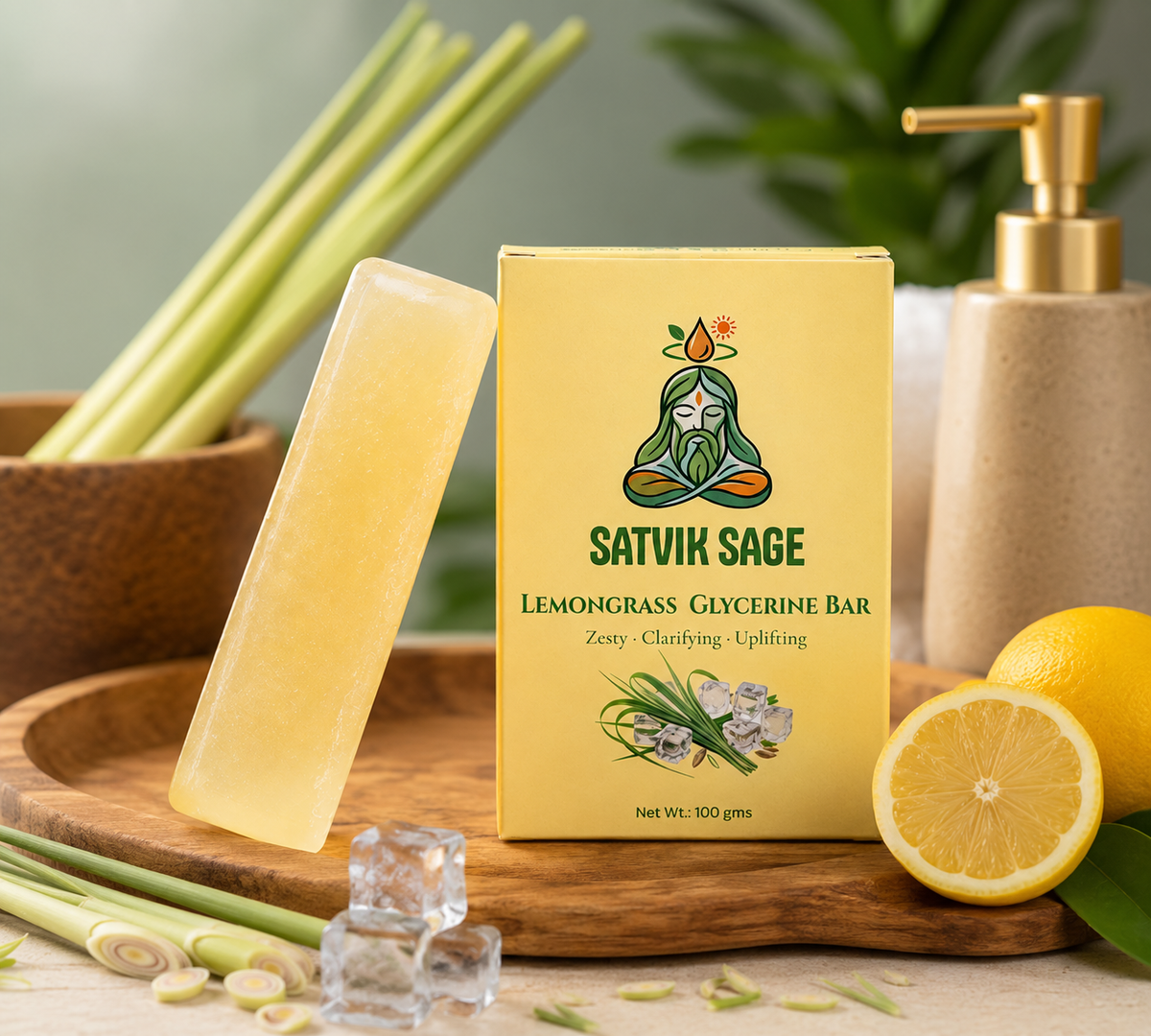Lemongrass Glycerine Bar - (100g)