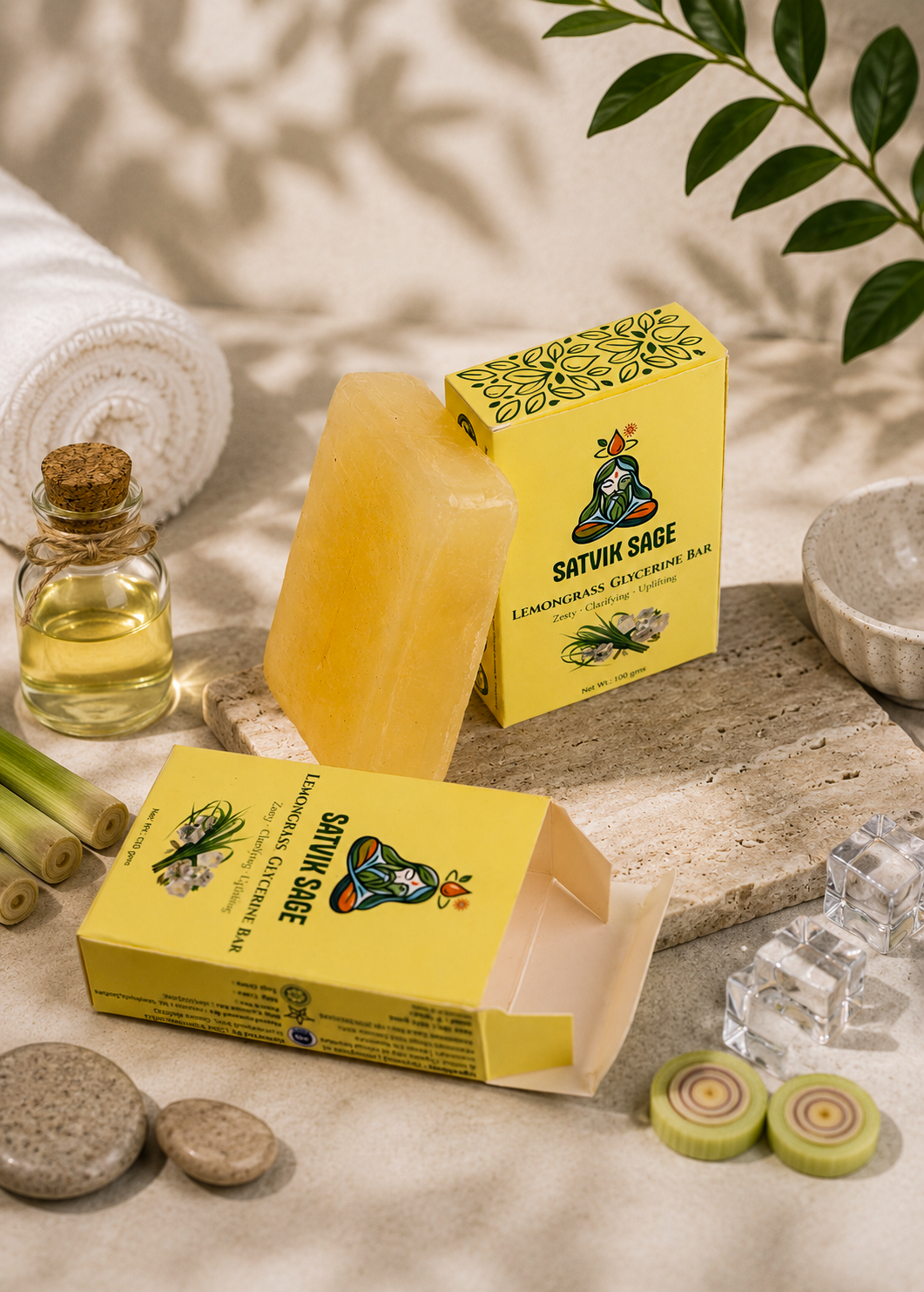 Lemongrass Glycerine Bar - (100g)